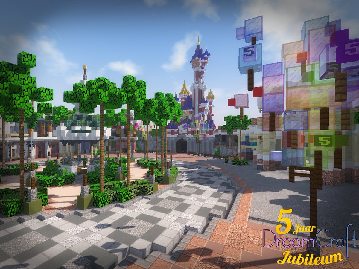 DroomCraft's tweet image. Speel de hele maand augustus speciale verjaardagsmappen in DroomCraft Minigames! Word jij de beste in TNT-Run, Tikkertje of StarWarriors? 🏆 #5jaarDC