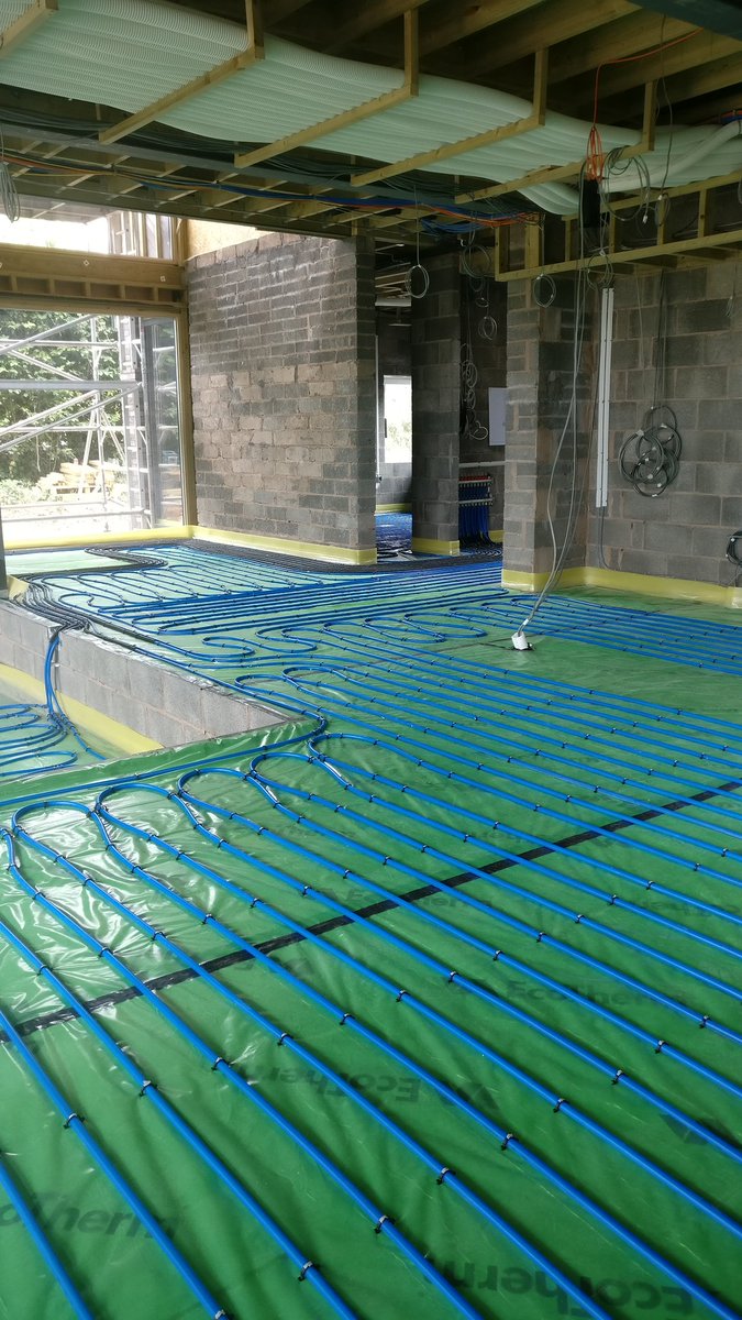 GoGreenEngineer's tweet image. 1st fix completed and #Underfloorheating laid, ready for a low build up Thermia based #screed for optimal #UFH performance. This #lowenergybuilding features 2 x @Zehnder_Passive #MVHR units, @omnieuk UFH system with #smartcontrols. Designed, installed &amp;amp; commissioned by ourselves