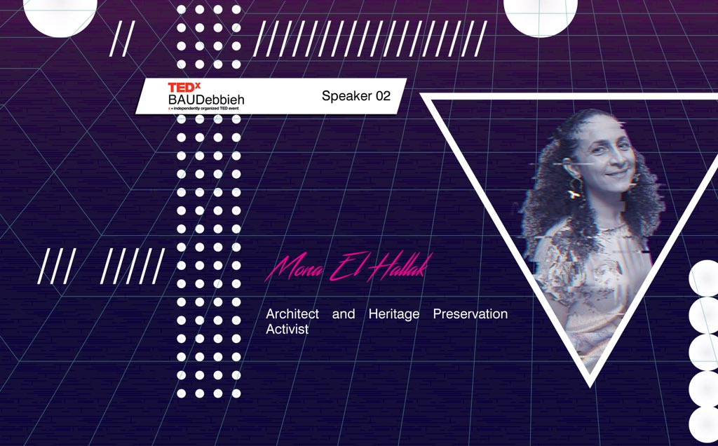 Mona El Hallak is a Beirut-based architect and heritage preservation activist, and a graduate of the American University of Beirut (AUB) and Syracuse University – Florence Program.