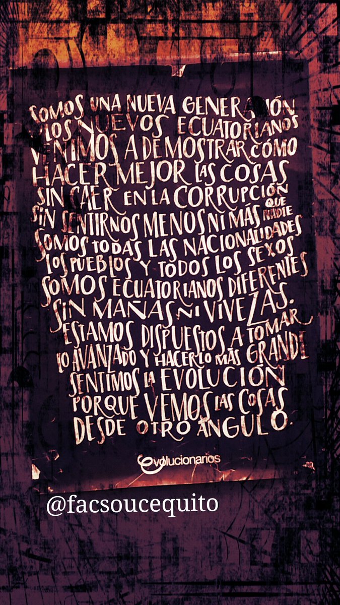 Somo una nueva generación.
Invitados a las 14:00 en la biblioteca de la @facsoucequito <a href="/lacentralec/">Universidad Central del Ecuador</a>.
La construcción de la realidad a través de la imagen mediática. Intervienen Hernán Reyes, María Belén Calvache y W. Marcel Merizalde #FrancoTiradoresvisualesFacsoUce