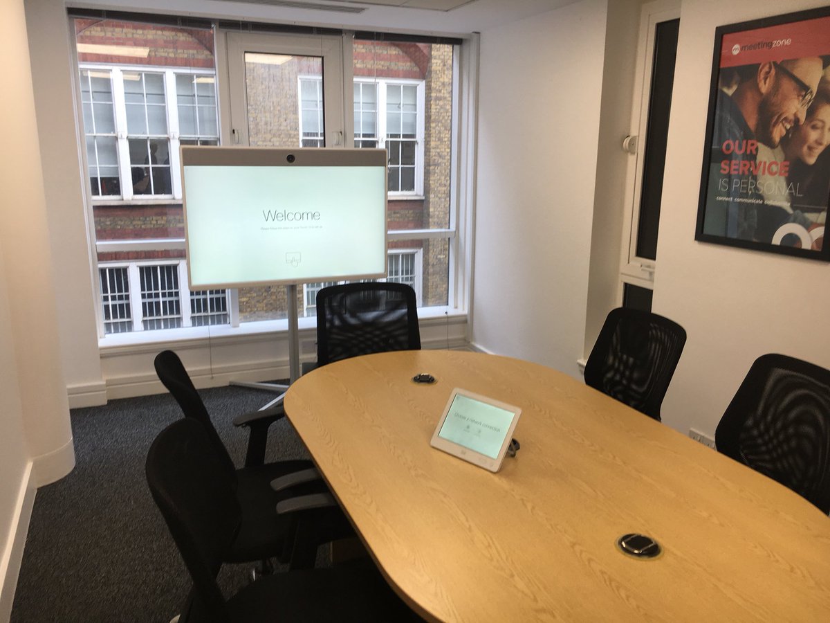 Dansn123's tweet photo. The New London @MeetingZone HQ coming along nicely with plenty of great kit to show customers #WebexTeams #comesee https://t.co/zxG5xII2F6