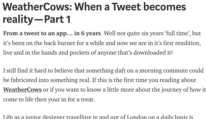 WeatherCows's tweet photo. How has #WeatherCows become real?😯 We have prepared a series of articles to share the "behind the scenes" stories with you!
Today we're talking about how did it all begin ➡️ https://t.co/u5x9w9HaIT
#Medium #Article #WeatherApp #Inspiration #Dream #Relity https://t.co/Kr0n1wnxvJ