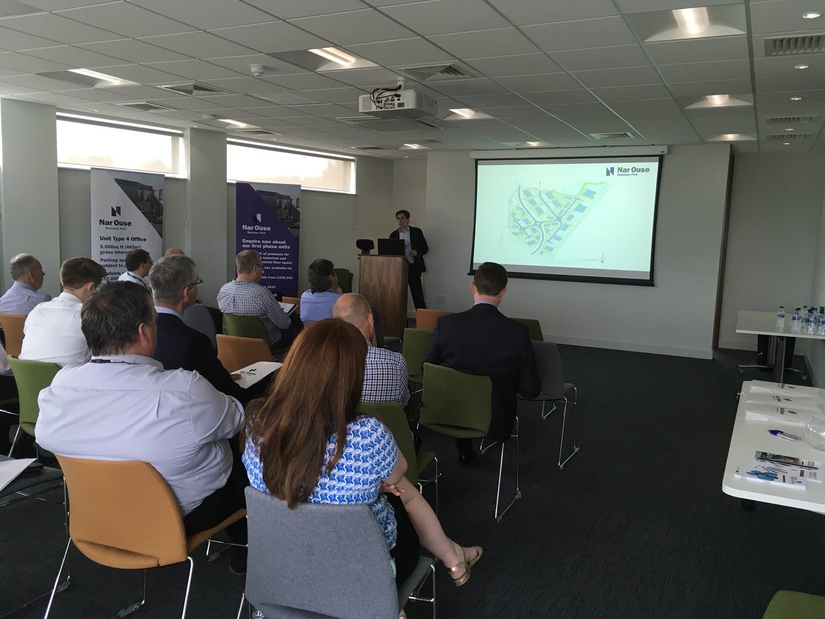 investKLWN's tweet photo. Adam Firth from AHR Architects introducing the new masterplan for #narousebusinesspark #kingslynn #enterprisezone https://t.co/vStK5YMFeD
