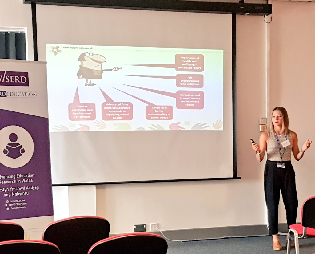 AlexMSWilliams's tweet photo. Emily Marchant @emily_marchant of @SwanseaUni presenting on the HAPPEN network @happenswansea looking at health and educational attainment in primary schools using data linkage.  Research shows that better fitness linked to better educational attainment and wellbeing #WISERD2018 https://t.co/XbT3w9fIRM