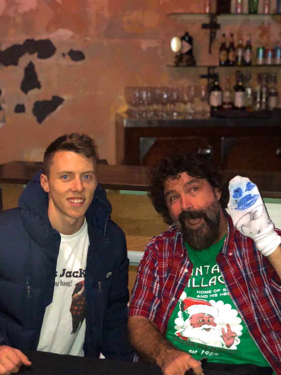 jparto69's tweet photo. Was so great to meet one of my absolute favourite idols today in @RealMickFoley. If you haven’t already, do a favour and see this guy live. Living legend. Al Snow is alright to...#wwe #20yearsofhelltour https://t.co/dvk4okrgYF