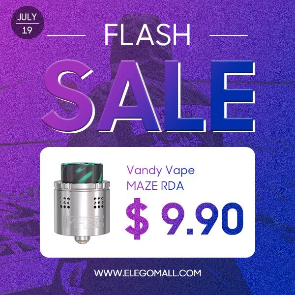 ElegoMall's tweet photo. 👏👏Vandy Vape Maze RDA
Only 9.9USD and free shipping for retailer
👉Stay Tuned: https://t.co/U1OyINkBDA
#elegomall #vandyvape #vandyvapemaze #flashsale #dailydeal #vapecoupon #vape #vaping #rda #goonrda #rdamy #rdamurah #rdalife https://t.co/4dSoxevF0R