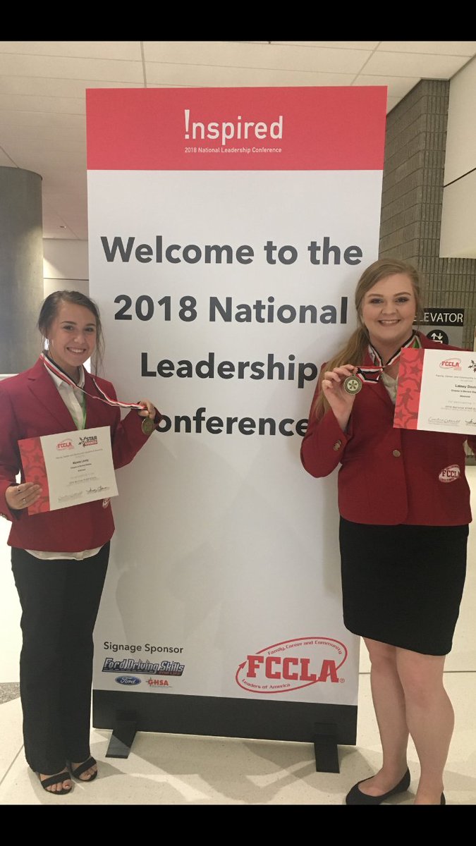 Pangburn_school's tweet photo. Lainey Davis and Alyssa Lively win a gold medal at the FCCLA National Leadership Conference in Chapter Review! https://t.co/6CPCVbjpU2