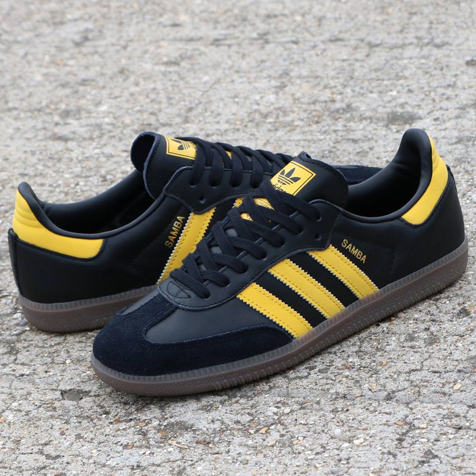 adidas samba gold stripes