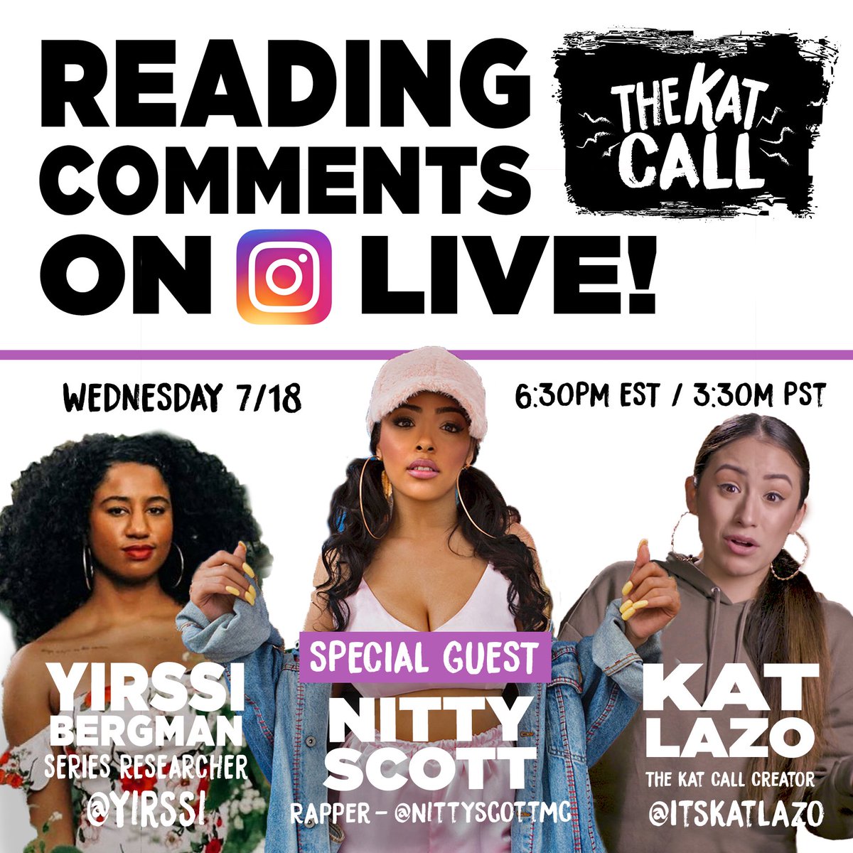 NittyScottMC's tweet photo. going live at 6:30pm est on @itskatlazo’s instagram today &amp; answering comments about her latest #thekatcall episode on mental health in the latinx community!

watch it now: https://t.co/4JdUXWryDe https://t.co/gKhvq7OlQ3