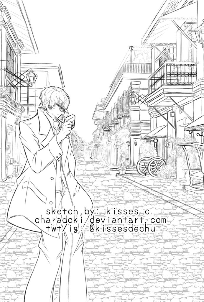 kissesdechu's tweet photo. WIP/Sketch of Shirakami Kiyohito, with eyeglasses, of Voltage Inc.'s Kings of Paradise, featuring Calle Crisologo, Vigan City #VoltageInc #kingsofparadise @VisualR_NOVEL #artph #voltagefan #sketch #fanart #WIP #otome #otomegame #datingsim #animeart #drawing #mangaart #animefanart https://t.co/pNwsmLITWc