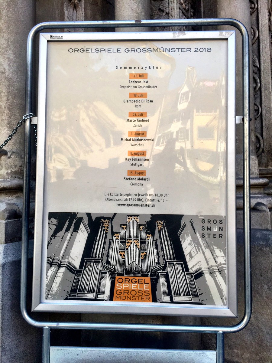 grossmuenster's tweet photo. Und heute abend wieder: die legendären #Orgelspiele im Grossmünster! #orgelkonzerte #orgelmusik #grossmünsterorgel #grossmünster #zürich https://t.co/TJg2ds1fsM