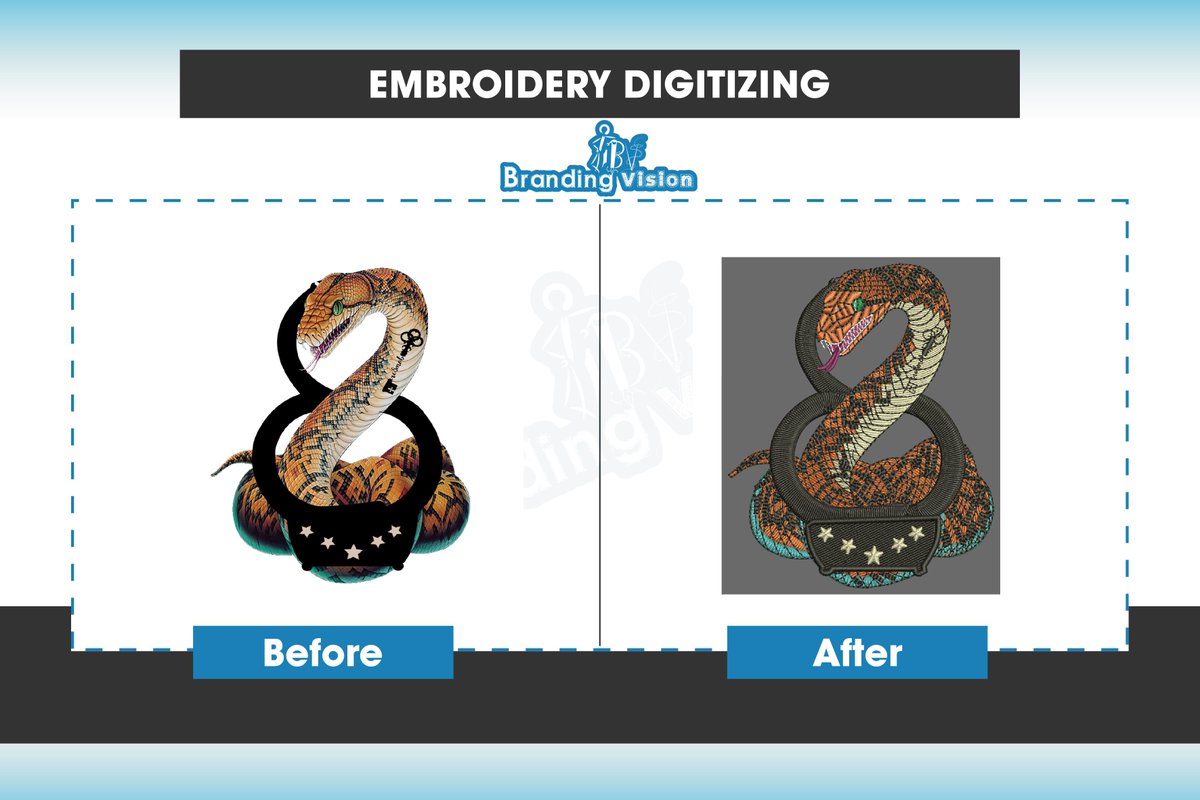 BradingVision's tweet photo. We do #embroidery #digitization @BradingVision #snake https://t.co/qATZKgtoRz