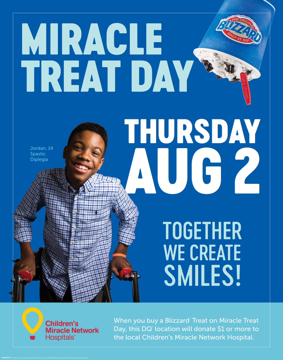 CMNHSETX's tweet photo. Today we're raising money one @DairyQueenTX Blizzard at a time! #MiracleTreatDay #SETXMiracles https://t.co/NSSfd7sEhO
