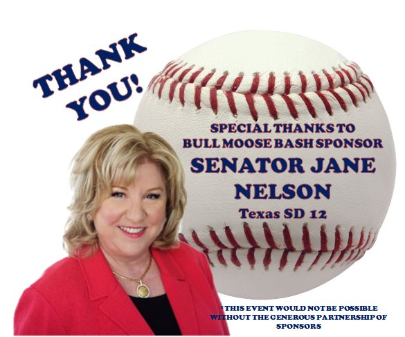 tarrantyr's tweet photo. All of the North Texas YR Clubs would like to thank Senator Jane Nelson for becoming a sponsor of the 1st annual Bull Moose Bash! Her generosity made this event possible and helps the YR cause grow!
#dcyr #dyr #ccyr #tcyr #leadright #youngrepublican #nextgeneration #conservative https://t.co/PqnBr1A8EM