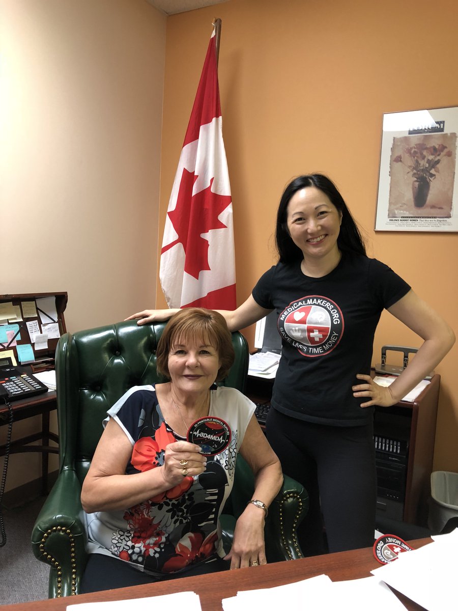 Thanks to MP @irenemathyssen for chatting with us about @3D4MD + @Medical_Makers #3dprinting + #drone projects to #teachSTEMskills #createjobs & #save livestimemoney for 1+ billion patients at home + abroad + in space! #3dprinted #assistivedevices @VeteransENG_CA @VeteransFR_CA