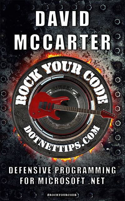 realDotNetDave's tweet image. Do you want to learn how to stop exceptions in .NET before they happen? You can if you pre-order my new book: amazon.com/dp/B07F45T1D2 #RockYourCode #CodingStandards #defensiveprogramming