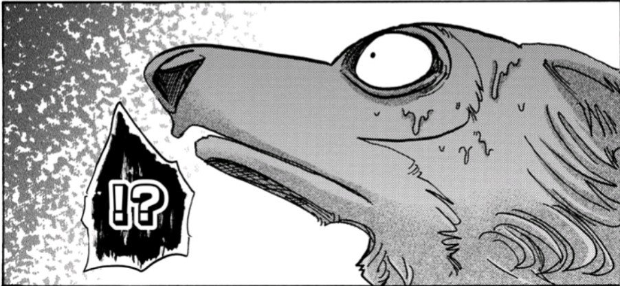 Aguila 今週のbeastars ピナがリズに喰われた そして始まるレゴシvsリズ 狂喜の表情をするリズ 驚愕の表情をするレゴシ そんな一方 ルイがある感情に気がついた Beastars