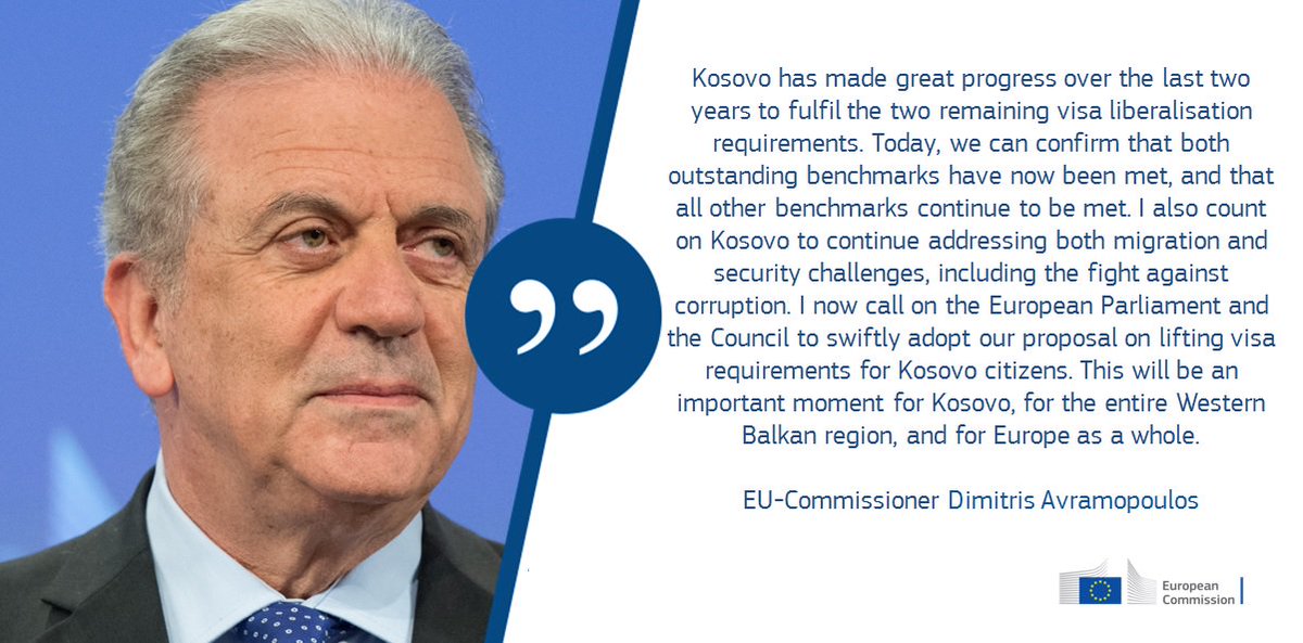 eu_enlargement_'s tweet photo. Visa Liberalisation: Today, the @EU_Commission has confirmed that 🇽🇰#Kosovo has met the 2 outstanding visa liberalisation requirements👉 https://t.co/6jtyIDSFr1 We now encourage the @Europarl_EN &amp; the @EUCouncil to move forward on the proposal. https://t.co/mnWGPjFhg6