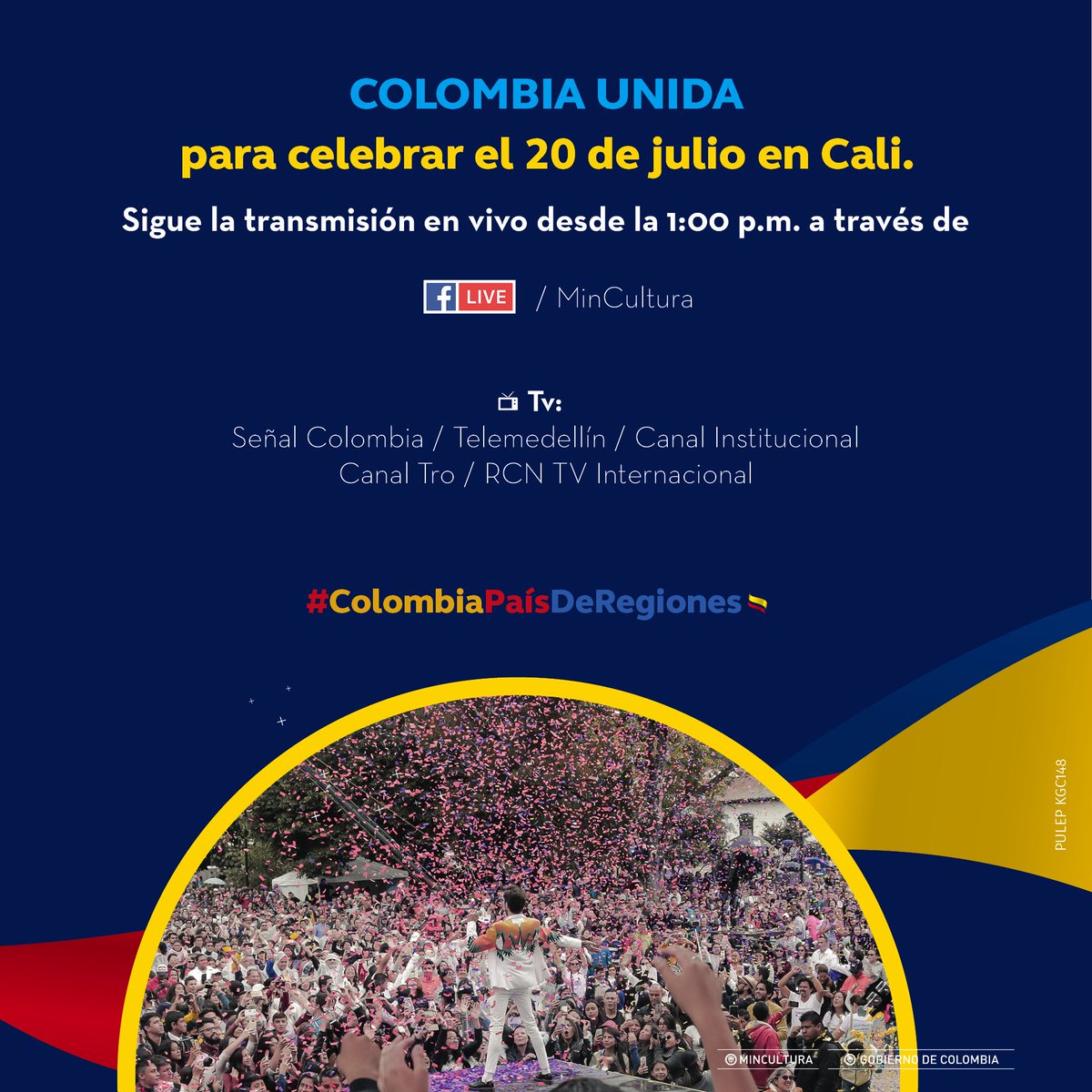 #AliadosTropicana ¡Desde tu ciudad celebra el 20 de julio! Sintoniza el canal de tv de tu región y no dejes de ver lo mejor de nuestras regiones, razón para sentirnos orgullosos de ser colombianos #ColombiaPaísDeRegiones #20DeJulio