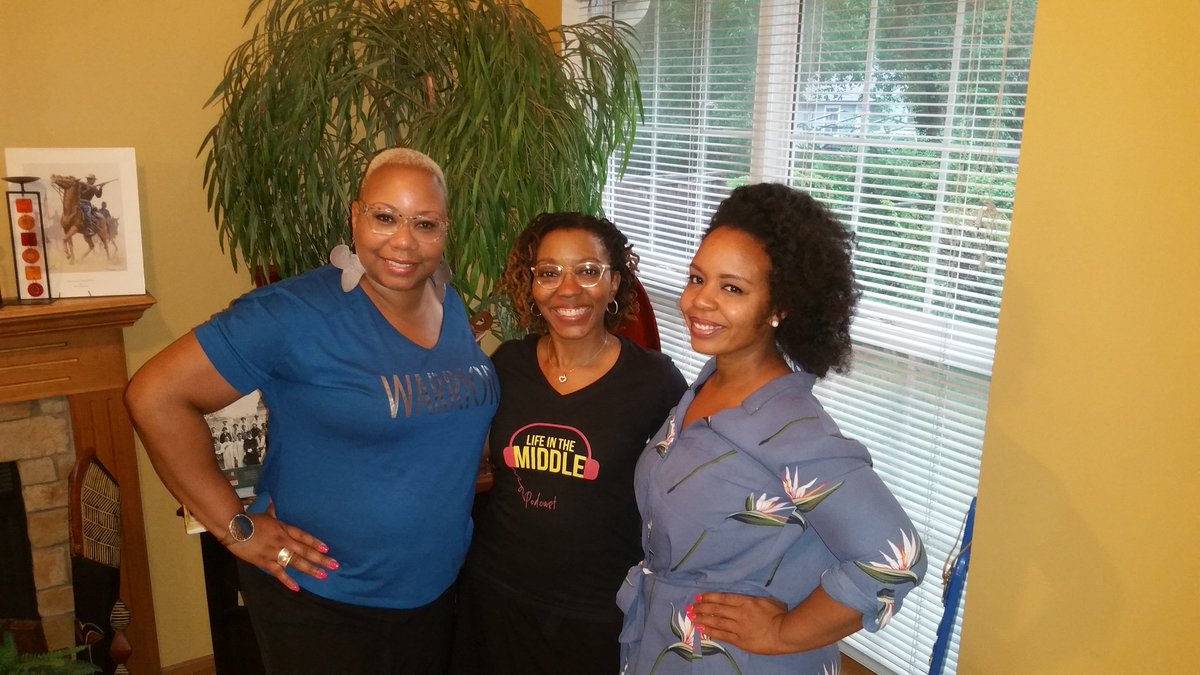 DeneshaSnell's tweet photo. Had too much fun recording the next episode of .@Lifeinthemiddl2! Our friend .@MicheleLWatley will be the featured story, and it's a good one! Can you guess what the next episode is about😉 #MiddleStory #TrustOurTruth https://t.co/8abwsGNnnq