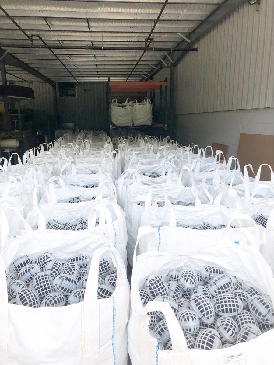 Water__Warriors's tweet photo. 66,000 SuperBiomedia footballs on their way for a trickling filter installation to remove #nutrients in #wastewater and help prevent #toxicalgae in our waterways. #waterwarriors https://t.co/R9ADh98Jb0