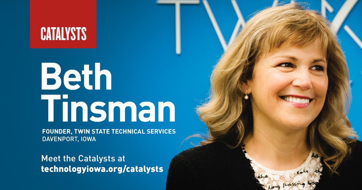 The latest #CatalystsIowa profile is now live featuring Beth Tinsman, founder of <a href="/twinstatetech/">Twin State Technical Services</a> in the Quad Cities! Meet Beth: catalystsiowa.com/beth-tinsman/ The Catalysts series is presented by <a href="/corteva/">Corteva Agriscience</a> <a href="/ChamberQC/">Quad Cities Chamber</a>