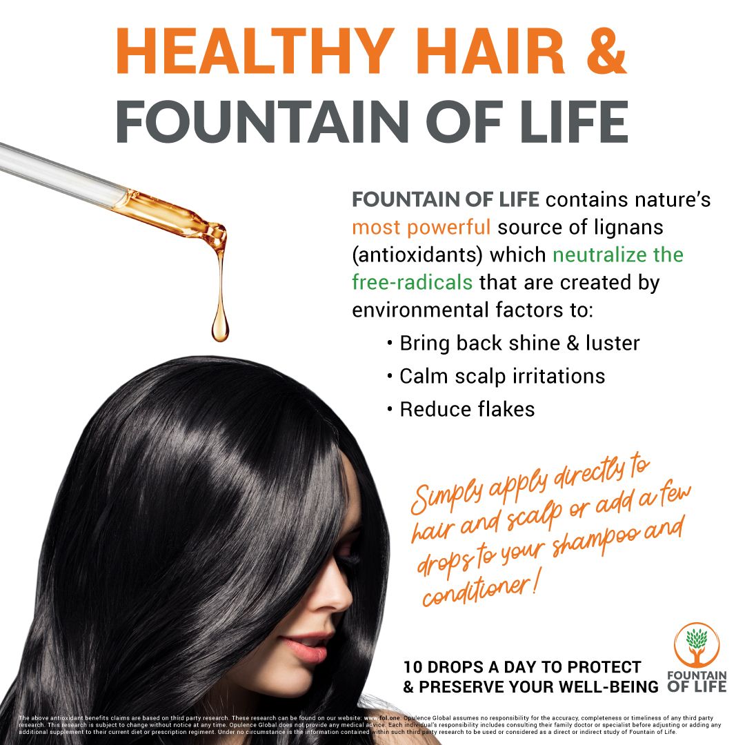 opulencegl's tweet photo. Adding #FountainofLife to your #hair means that #freeradicals may be neutralized, bringing back the #shine and #luster that have been lost from environmental damage. #FOL will also reduce flakes and calm irritated scalps while moisturizing. 🌲 #healthyhair https://t.co/IyE1926Lab