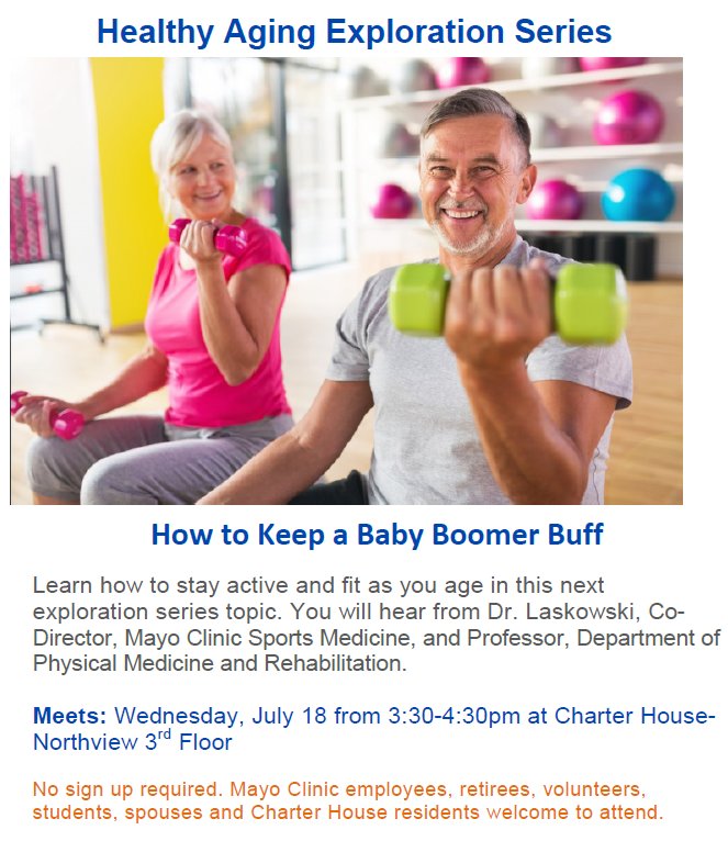 thedahlc's tweet photo. Don't forget to check out Dr. Laskowski's presentation this afternoon on How to Keep a Baby Boomer Buff. #healthyaging #dahlc #wellbeing https://t.co/Ph04bGVkW0