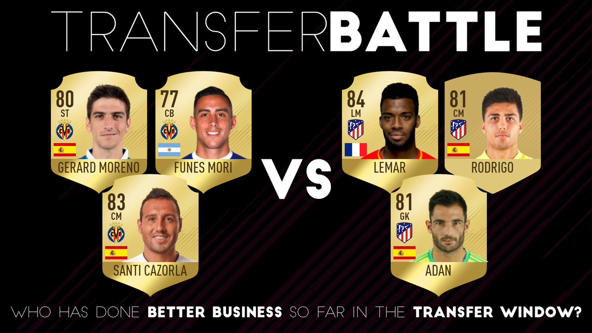2425Football's tweet photo. TRANSFER BATTLE: Who has made the best transfers until now? Villareal or Atletico?

#Transfers #Villareal #Atletico #AtleticoMadrid #2425Football https://t.co/UuXdaJ5lQJ