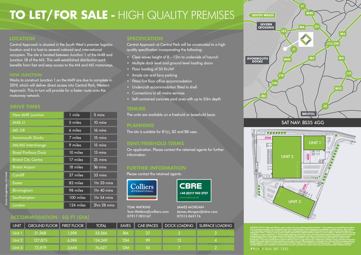 TreborDevelop's tweet photo. Central Approach
Central Park, Western Approach, Avonmouth, Bristol

Trebor Developments and Hillwood are delighted to be bringing forward a new c244,000 sq ft speculative development in the South West's premier logistics location. Please see preliminary details attached. https://t.co/MyFVfinzU2