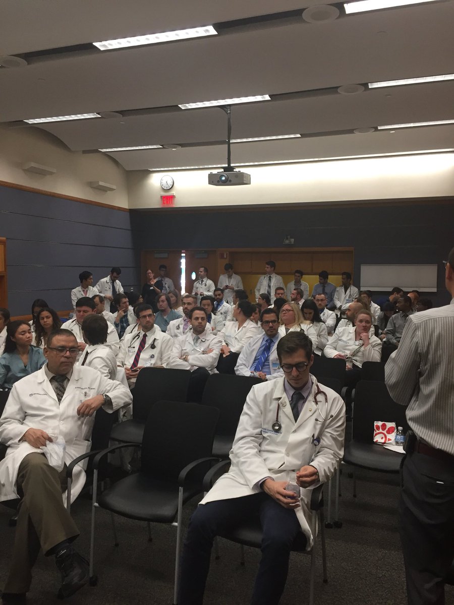 CCF_IMCHIEFS's tweet photo. We have a full house today for our #brainstimulating stroke related case conference today by Nicole Frerichs featuring the CCF neuro chief, Justin Abbatemarco!!! Nothing is better than learning about CVAs with @ChickfilA #standingroomonly @abbyCCim https://t.co/85JV96fOOE