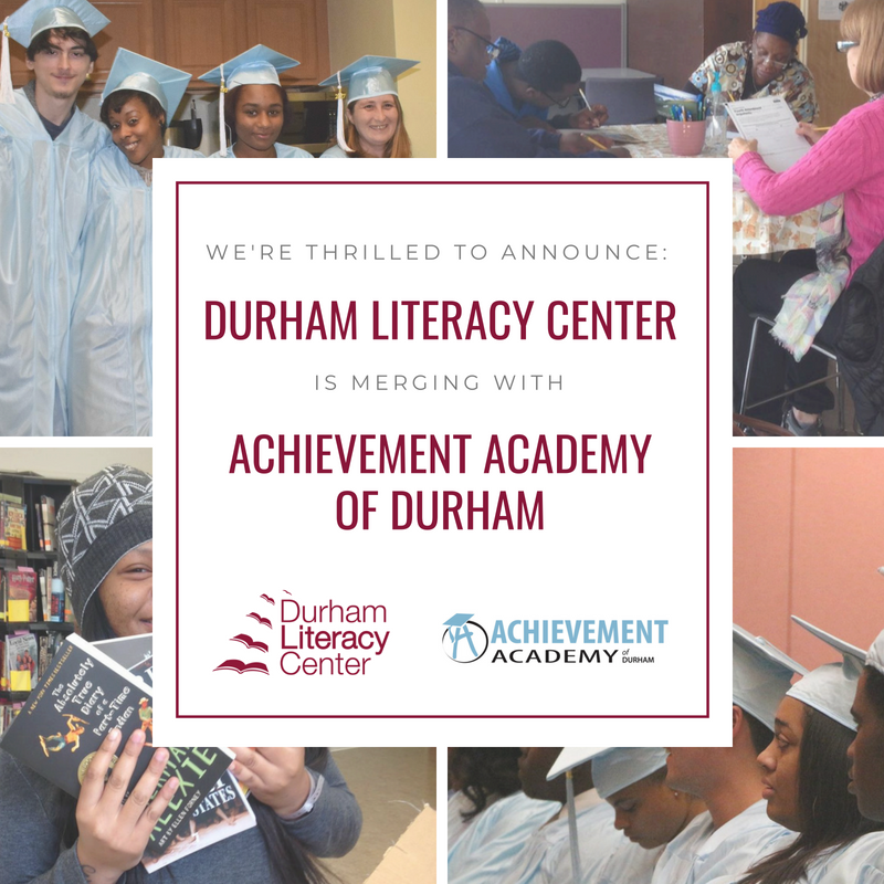 Exciting news! The heart of literacy in Durham grows as <a href="/durhamliteracy/">Durham Literacy Center</a> &amp; Achievement Academy merge. Find out more here: achievedurham.org/news/durham-li…

#literacytransforms #achievedurham #durhamnc #bullcity