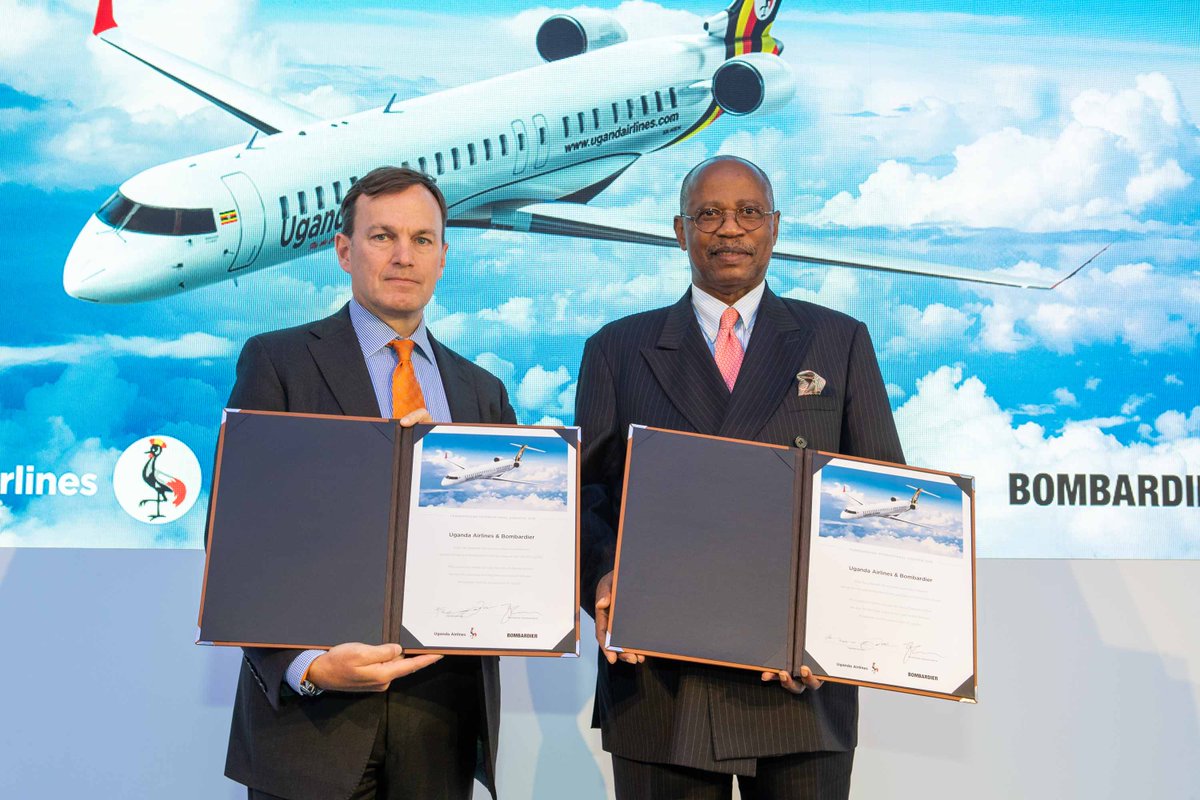 EDXTravel's tweet photo. Uganda Airlines signs firm order for 4 Bombardier #CRJ900 aircraft: https://t.co/5j9oPNIrAE

#Bombardier #UgandaAirlines #EntebbeInternationalAirport #FlyUganda https://t.co/Zzku5DuX8f