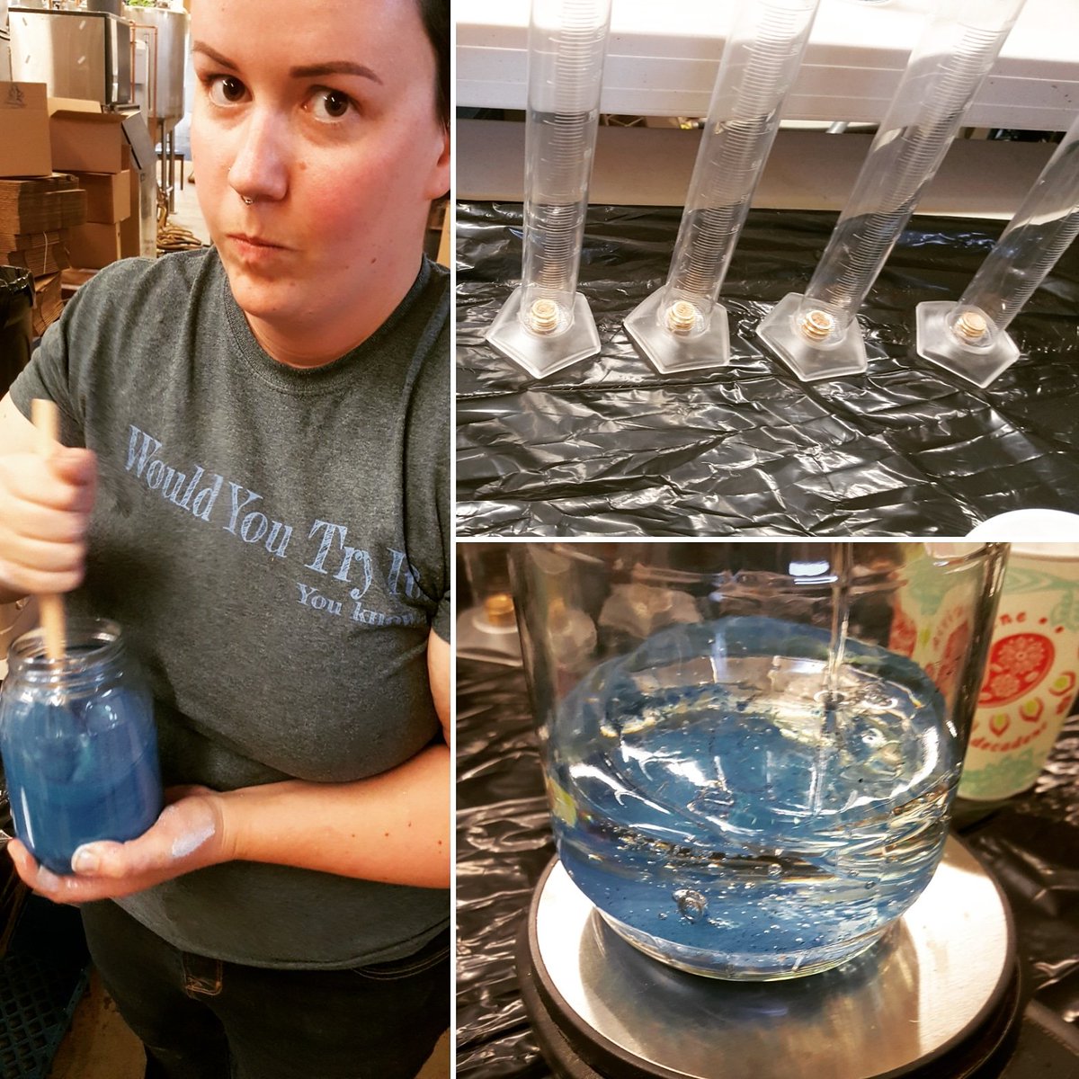 TheoryBrew's tweet photo. Mad science making tap handles! #graduatedcylinders #science #homemade #lookfortheblue https://t.co/jFEcTZetGY
