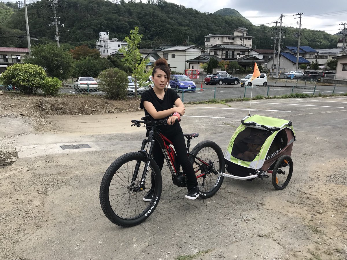 Dimension公式 秋保ではebikeチャイルドトレーラーを借りることができるようになります