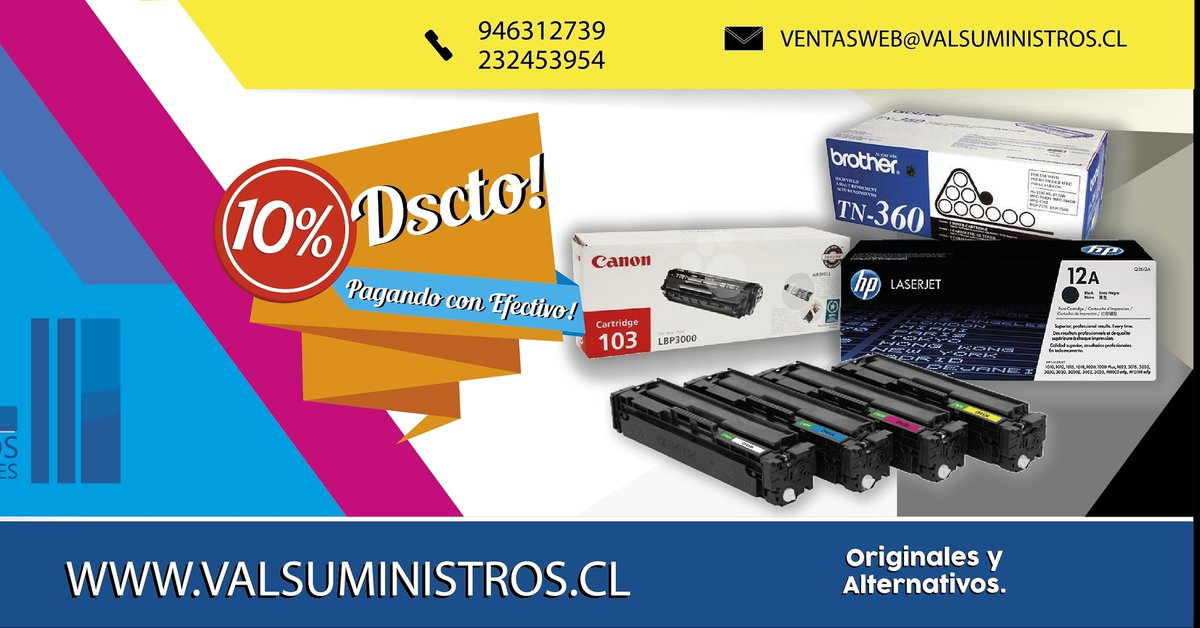 VAL_Suministros's tweet photo. Todo en tintas y toner para tu impresora!! 
Ingresa a https://t.co/qFSZlW0Eup 
#Tintas
#Toner
#Valsuministros https://t.co/uxFRsmyMVz