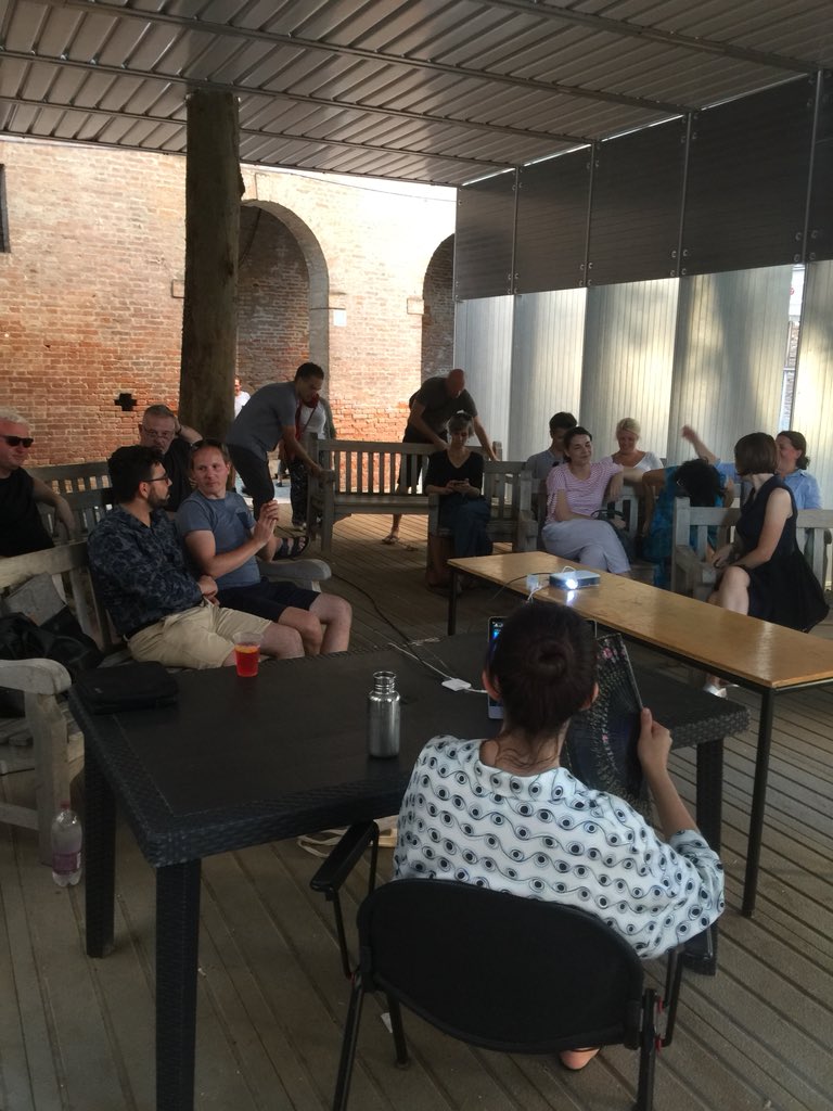 Inspiring talk by <a href="/sol_pm/">Solana Print Machine</a> on the history of civic rooms and using the city as a tool for social engagement <a href="/BartlettArchUCL/">The Bartlett School of Architecture, UCL</a> <a href="/IUAV/">Università Iuav di Venezia</a> #urbedulive #UELveniceHub