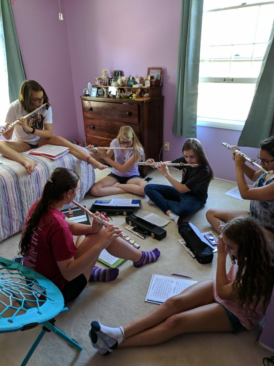CougarsMarch's tweet photo. Our wonderful flutes practicing before band camp, cant wait to hear what you’ve been working on!!🎼🎵 https://t.co/1uxOsCAHpd