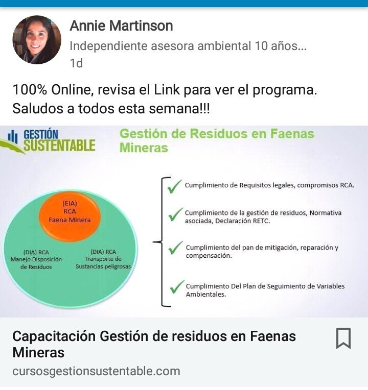 100%online. Ambientales Chile cursosgestionsustentable.com