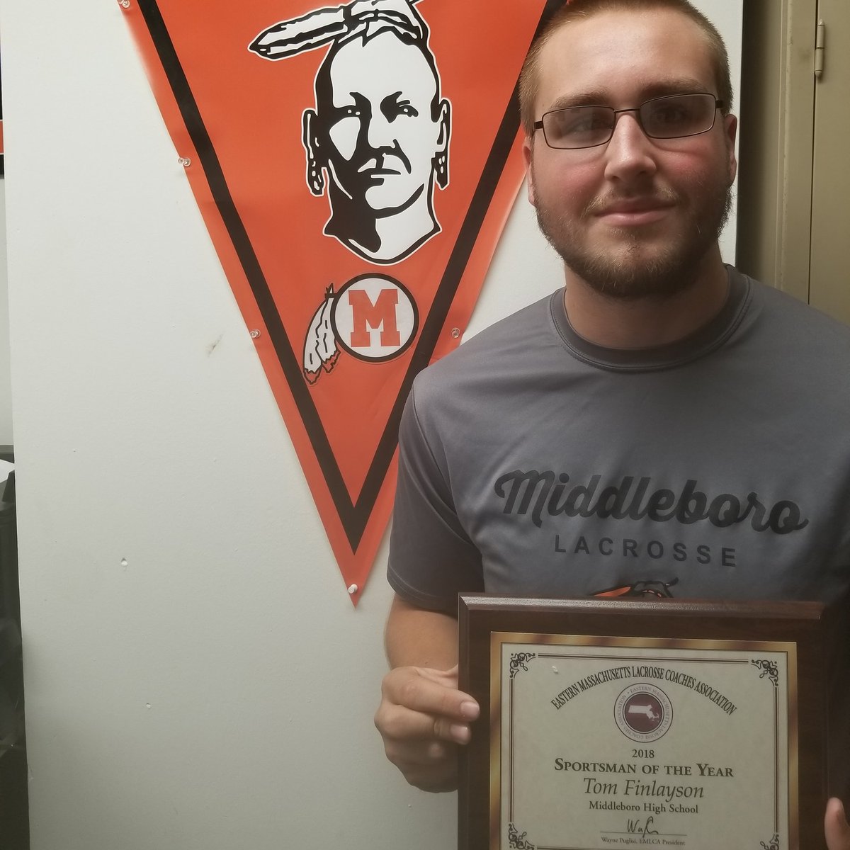 MiddleboroLax's tweet photo. Congratulations Tom Finlayson! Sportsman of the Year! @MiddleboroAD @SachemHome @SachemStudents https://t.co/9scrVRNYp8