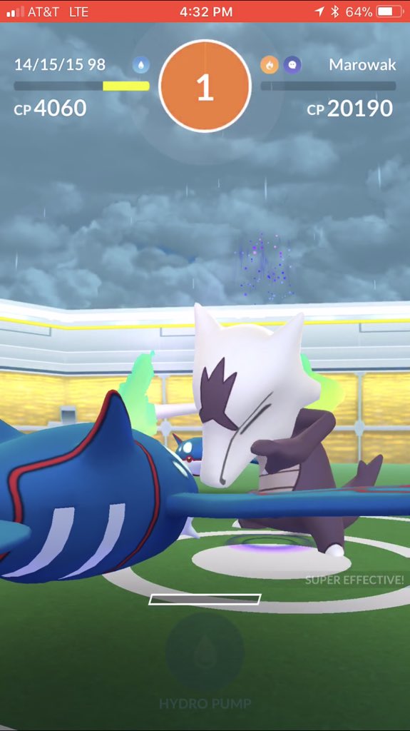 Velaphinx's tweet photo. First Alolan Marowak duo with 1 sec left! More/faster times to come! @the_real_maggot #pokemongo #pokemon #alolanmarowak #raidduo https://t.co/EXplehF2Io