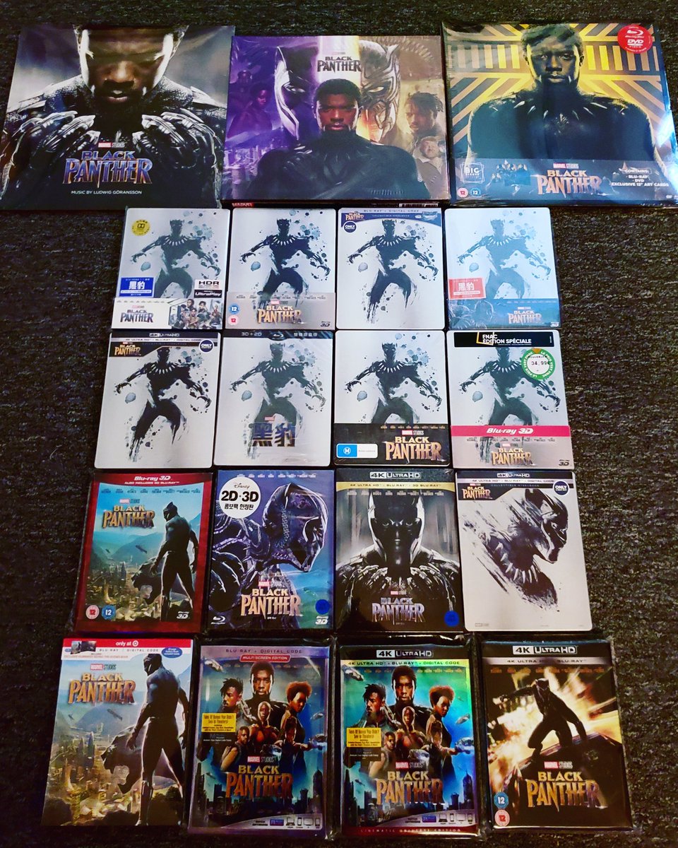 I'm ready for some #blackpanther Premiums now. Bring on the #blufans #Edition #steelbook #WednesdayWarriors #WakandaForever #Wakanda #bluray #bluraycollector #BluRaySteelbook #steelbookcollection #MARVEL #MarvelStudios #bluraycollection #collectiongoals