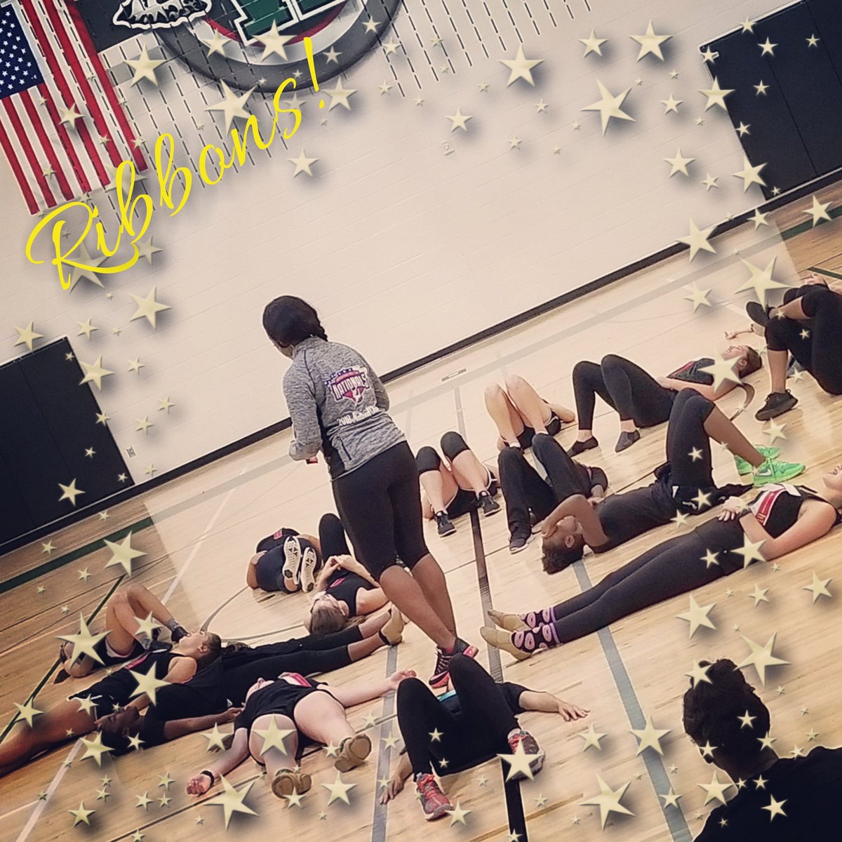 whscharmers's tweet photo. Ribbon time after learning our field high kick!!! #charmers1819 #adts2018 https://t.co/hG9VaAlpOd