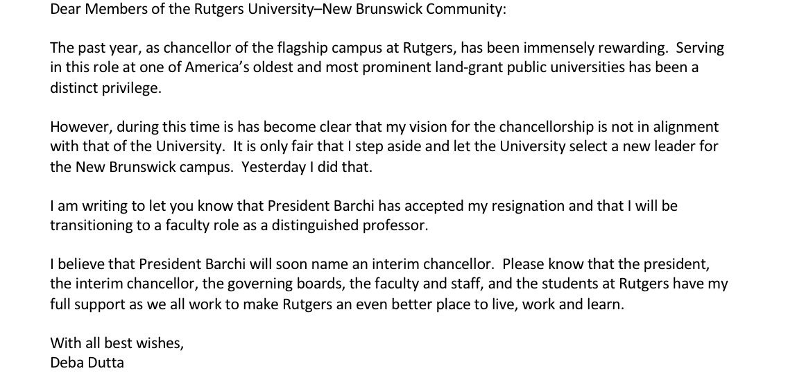 duttaRutgers's tweet photo. .@RutgersNB @rutgersalumni Today I transitioned from Chancellor Dutta to Professor Dutta. It has been a privilege! @RUgetinvolved dynamic students and top faculty make RU-NB a special place- @RutgersSOE @RutgersSAS @RutgersSEBS @RUAthletics et al. GO RUTGERS! https://t.co/d0QfMjSM9i