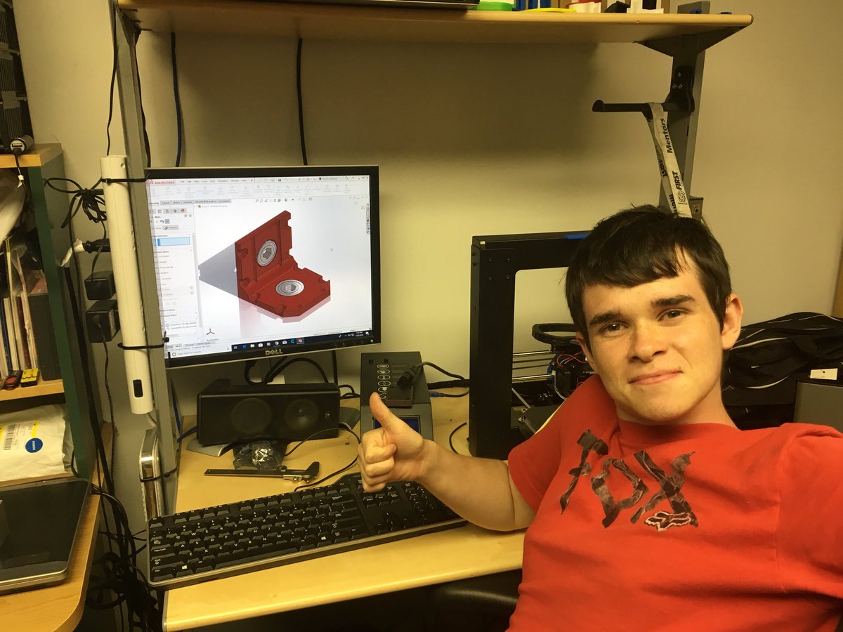 FRC_3739's tweet photo. Ethan, Sasha, Sharat, and Janet learned how to develop their own parts that are FRC compatible!! #SOLIDWORKS #modboxes https://t.co/O0lgsDgMhl