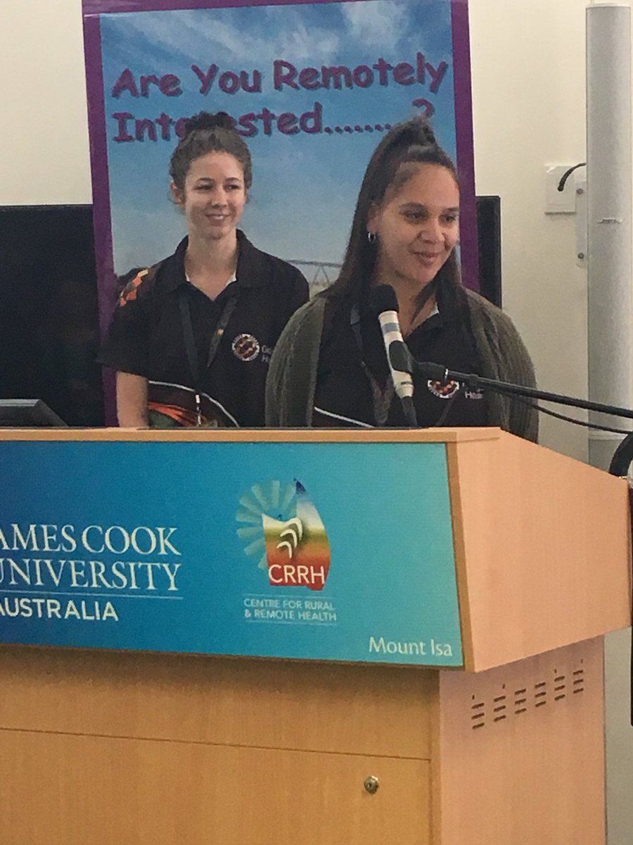 nwqran's tweet photo. @CRRH_JCU nursing student & Gidgee Healing Tayla Chong West presenting Work it Out #AYRI2018 #RealisingRemotePossibilities acknowledging grandmother Aunty Karen West - becauseofherwecan https://t.co/vrOcDNbw6D