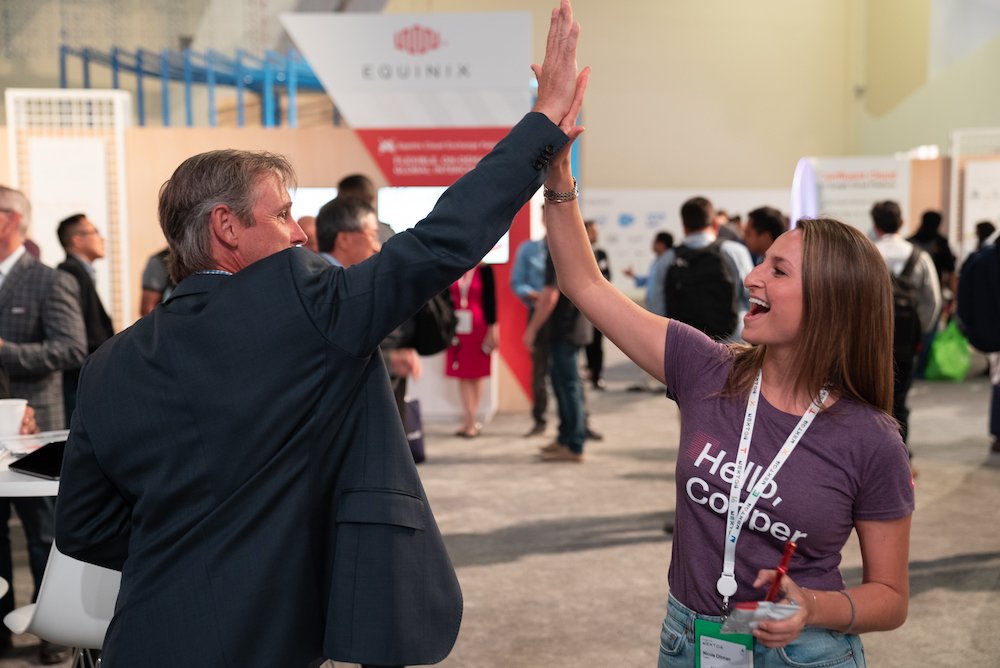 CopperInc's tweet photo. High-fives are better than free swag... Y/N?
Drop by Moscone South Booth 1515 to say hello and find out 😉#HelloCopper
#GoogleNext2018 #GoogleNext18 #GoogleNext #crm https://t.co/FYOuXtKLOl