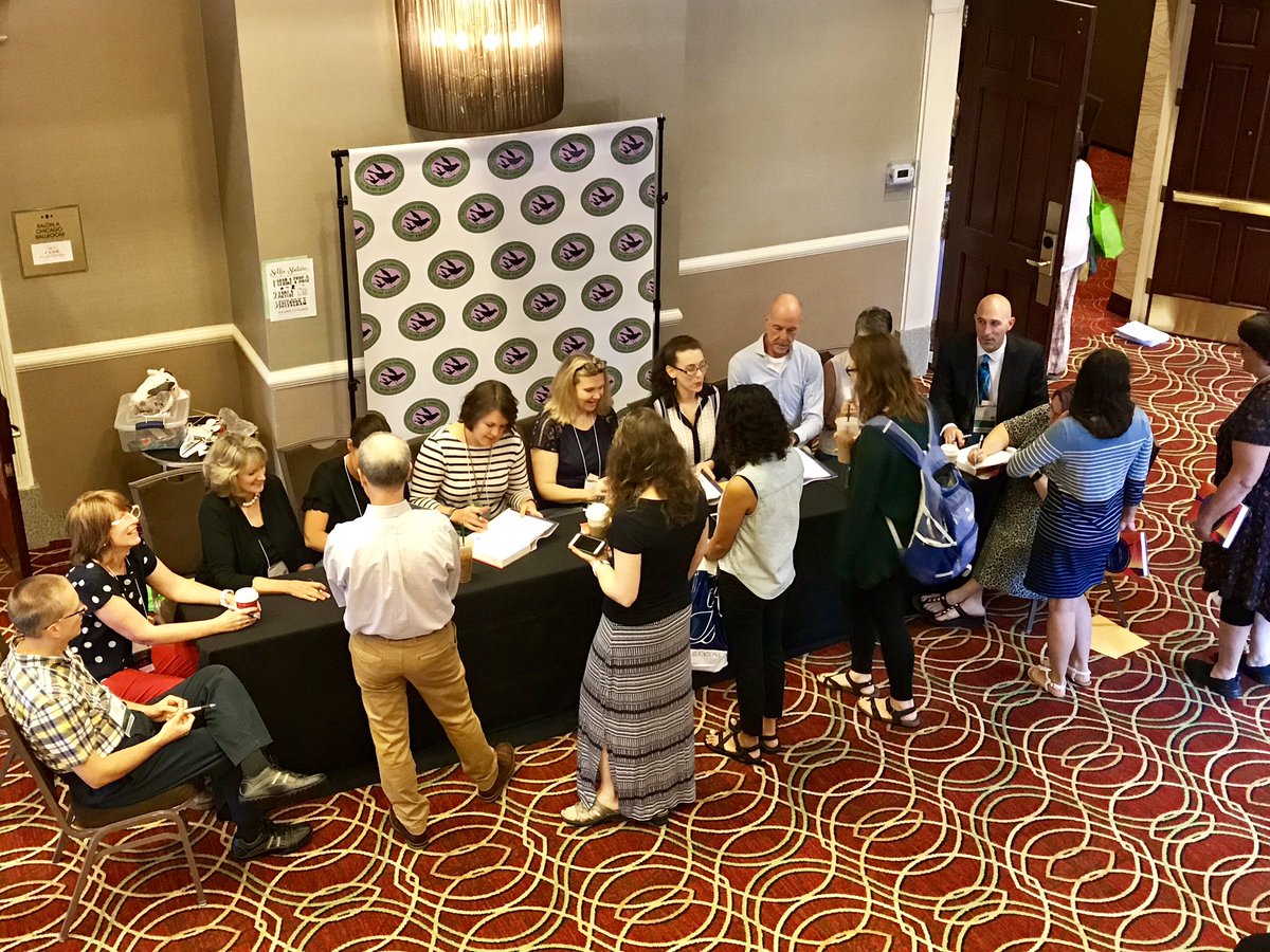 feierabendmusic's tweet photo. The authors of @GIAPublications new Feierabend Fundamentals book at the 1st of 2 book signings at #FAMECon2018. Pick up a copy and learn about Dr. Feierabend's philosophy and programs. https://t.co/gNvzZW2RNt