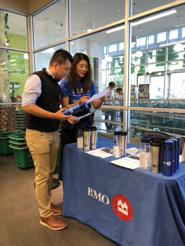 Promoting our great Summer EDB &amp; HF cash back campaigns to the local community at Richmond Oval T&amp;T Supermarket. Guess how many pre-booked appointments we got in 3 hours??!! #WorkHardPlayHarder #ProudToWorkatBMO