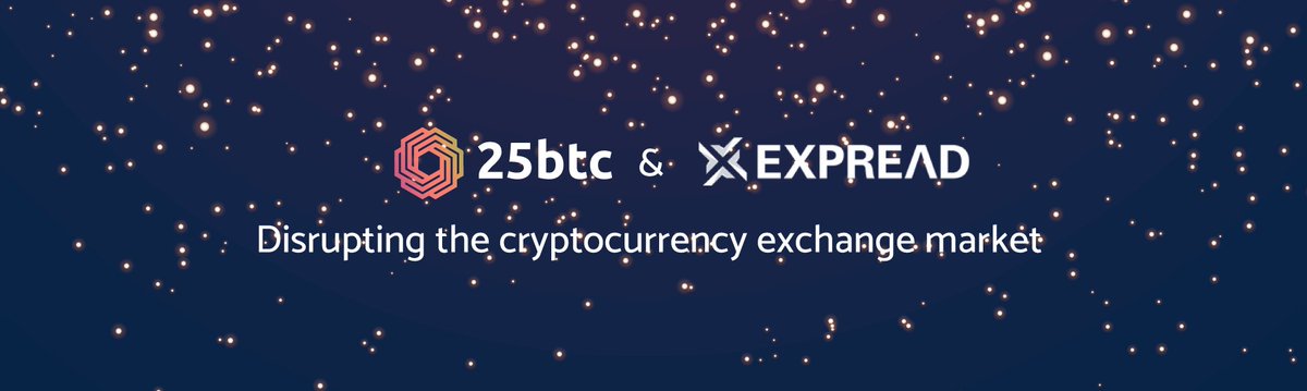 25btc has joined the Expread platform!

“25btc is a perfect fit for Expread as their goals aligned with our mission to bring to the market a concept of EaaS (Exchange as a Service)..." Quoted CEO of Expread, Leo Liu

Learn more here: bit.ly/Exp25btc